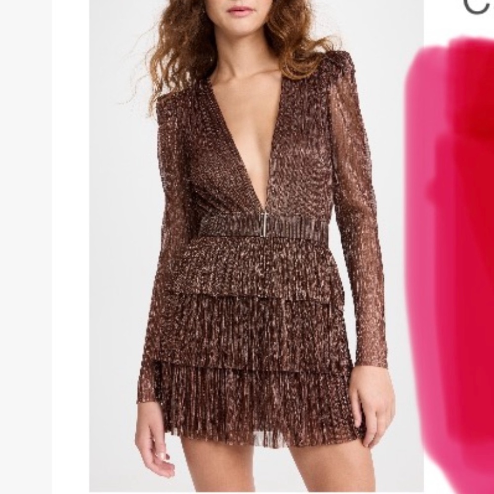 Sabina Musayev Carry Mini dress, Small, in Bronze